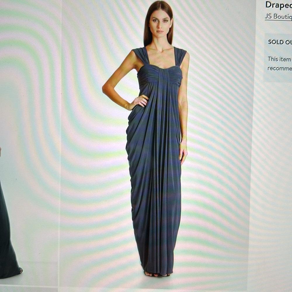 JS BOUTIQUE DEEP PURPLE RUCHED GOWN